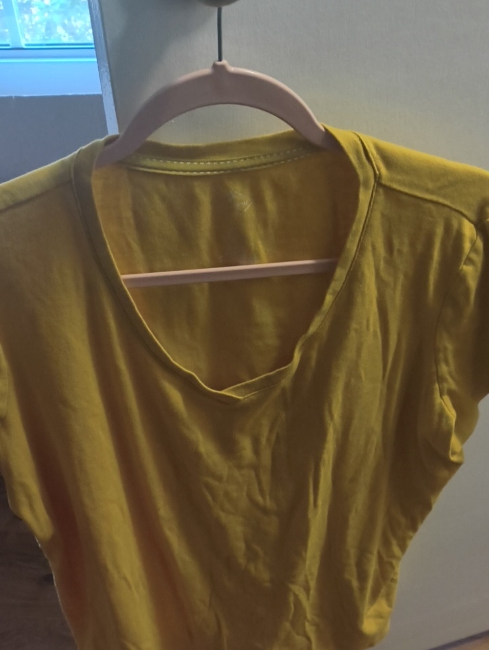 St. John's Bay Women’s V-Neck Short Sleeve Top in Mustard